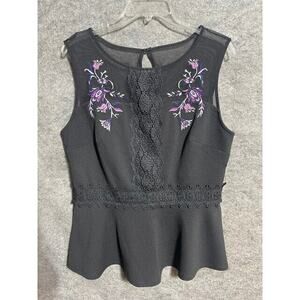 Thalia & Sodi Peplum Top M Vamp Romantic Whimsigoth Dark Fairy Witchy Victorian